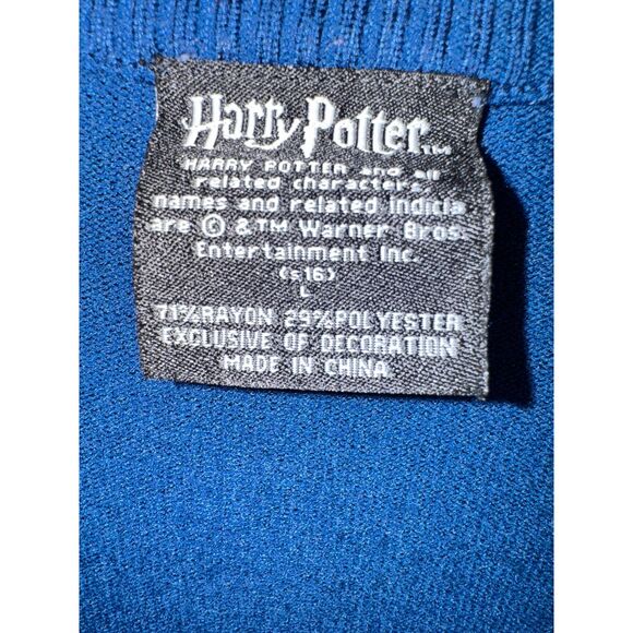 Harry Potter Blue Ravenclaw Button Up Cardigan Sweater size L - Picture 3 of 3